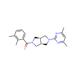 Cc1cc(C)nc(N2C[C@H]3CN(C(=O)c4cccc(C)c4C)C[C@H]3C2)n1 ZINC000116825644