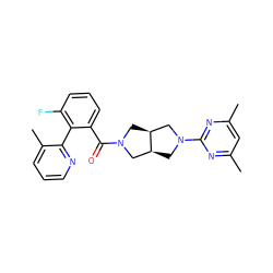 Cc1cc(C)nc(N2C[C@H]3CN(C(=O)c4cccc(F)c4-c4ncccc4C)C[C@H]3C2)n1 ZINC000167200383