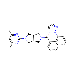 Cc1cc(C)nc(N2C[C@H]3CN(C(=O)c4cccc5cccc(-n6nccn6)c45)C[C@H]3C2)n1 ZINC000116824339