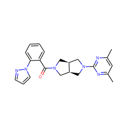 Cc1cc(C)nc(N2C[C@H]3CN(C(=O)c4ccccc4-n4cccn4)C[C@H]3C2)n1 ZINC000116822517