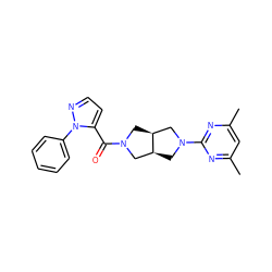 Cc1cc(C)nc(N2C[C@H]3CN(C(=O)c4ccnn4-c4ccccc4)C[C@H]3C2)n1 ZINC000116823103