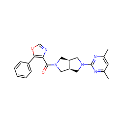 Cc1cc(C)nc(N2C[C@H]3CN(C(=O)c4ncoc4-c4ccccc4)C[C@H]3C2)n1 ZINC000116822059