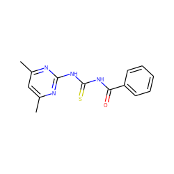 Cc1cc(C)nc(NC(=S)NC(=O)c2ccccc2)n1 ZINC000000302896