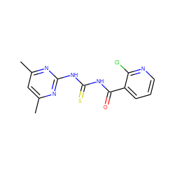 Cc1cc(C)nc(NC(=S)NC(=O)c2cccnc2Cl)n1 ZINC000028563163