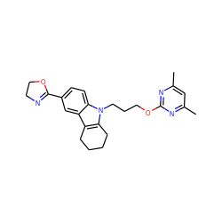 Cc1cc(C)nc(OCCCn2c3c(c4cc(C5=NCCO5)ccc42)CCCC3)n1 ZINC000095579861