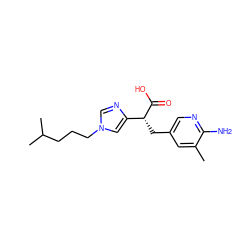 Cc1cc(C[C@@H](C(=O)O)c2cn(CCCC(C)C)cn2)cnc1N ZINC000026266469