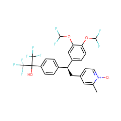 Cc1cc(C[C@@H](c2ccc(C(O)(C(F)(F)F)C(F)(F)F)cc2)c2ccc(OC(F)F)c(OC(F)F)c2)cc[n+]1[O-] ZINC000036268747