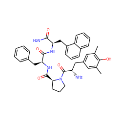 Cc1cc(C[C@H](N)C(=O)N2CCC[C@H]2C(=O)N[C@@H](Cc2ccccc2)C(=O)N[C@H](Cc2cccc3ccccc23)C(N)=O)cc(C)c1O ZINC000049780148
