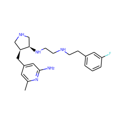 Cc1cc(C[C@H]2CNC[C@H]2NCCNCCc2cccc(F)c2)cc(N)n1 ZINC000040936091