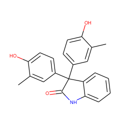 Cc1cc(C2(c3ccc(O)c(C)c3)C(=O)Nc3ccccc32)ccc1O ZINC000004951799