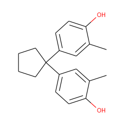 Cc1cc(C2(c3ccc(O)c(C)c3)CCCC2)ccc1O ZINC000001690791