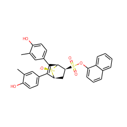 Cc1cc(C2=C(c3ccc(O)c(C)c3)[C@H]3[C@@H](S(=O)(=O)Oc4cccc5ccccc45)C[C@@H]2[S@@+]3[O-])ccc1O ZINC000084669894