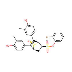 Cc1cc(C2=C(c3ccc(O)c(C)c3)[C@H]3[C@@H](S(=O)(=O)Oc4ccccc4Br)C[C@@H]2[S@@+]3[O-])ccc1O ZINC000084669892