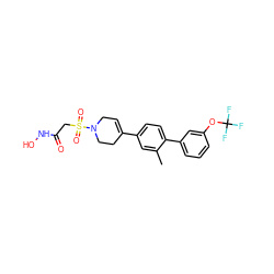 Cc1cc(C2=CCN(S(=O)(=O)CC(=O)NO)CC2)ccc1-c1cccc(OC(F)(F)F)c1 ZINC000028970134