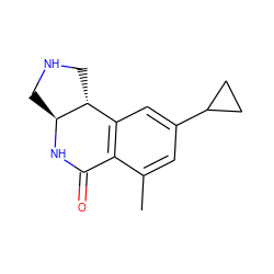 Cc1cc(C2CC2)cc2c1C(=O)N[C@H]1CNC[C@H]21 ZINC000095592518