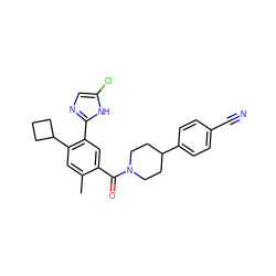 Cc1cc(C2CCC2)c(-c2ncc(Cl)[nH]2)cc1C(=O)N1CCC(c2ccc(C#N)cc2)CC1 ZINC000150222771