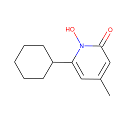 Cc1cc(C2CCCCC2)n(O)c(=O)c1 ZINC000000001145