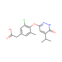 Cc1cc(CC(=O)O)cc(Cl)c1Oc1cc(C(C)C)c(=O)[nH]n1 ZINC000034842468