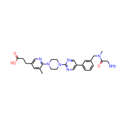 Cc1cc(CCC(=O)O)cnc1N1CCN(c2ncc(-c3cccc(CN(C)C(=O)CN)c3)cn2)CC1 ZINC000142736797