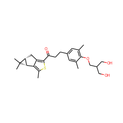 Cc1cc(CCC(=O)c2sc(C)c3c2C[C@@H]2[C@H]3C2(C)C)cc(C)c1OCC(CO)CO ZINC000035970998