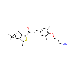 Cc1cc(CCC(=O)c2sc(C)c3c2C[C@@H]2[C@H]3C2(C)C)cc(C)c1OCCCN ZINC000103231090