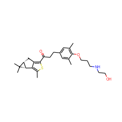 Cc1cc(CCC(=O)c2sc(C)c3c2C[C@@H]2[C@H]3C2(C)C)cc(C)c1OCCCNCCO ZINC000036479030