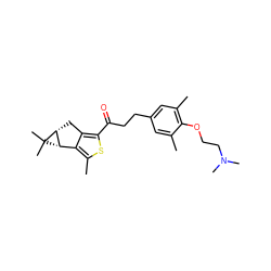 Cc1cc(CCC(=O)c2sc(C)c3c2C[C@@H]2[C@H]3C2(C)C)cc(C)c1OCCN(C)C ZINC000036478856