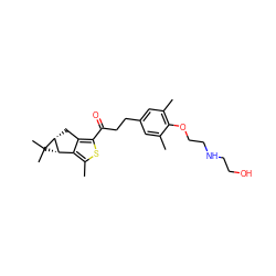 Cc1cc(CCC(=O)c2sc(C)c3c2C[C@@H]2[C@H]3C2(C)C)cc(C)c1OCCNCCO ZINC000036479027