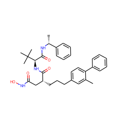 Cc1cc(CCC[C@H](CC(=O)NO)C(=O)N[C@H](C(=O)N[C@H](C)c2ccccc2)C(C)(C)C)ccc1-c1ccccc1 ZINC000003924338