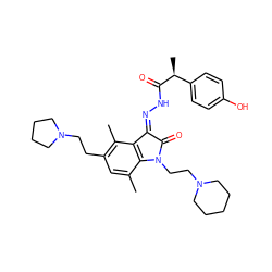 Cc1cc(CCN2CCCC2)c(C)c2c1N(CCN1CCCCC1)C(=O)/C2=N\NC(=O)[C@@H](C)c1ccc(O)cc1 ZINC000072180608