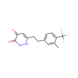 Cc1cc(CCc2cc(=O)c(=O)[nH][nH]2)ccc1C(F)(F)F ZINC000205736136