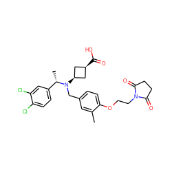 Cc1cc(CN([C@H]2C[C@@H](C(=O)O)C2)[C@@H](C)c2ccc(Cl)c(Cl)c2)ccc1OCCN1C(=O)CCC1=O ZINC000473229038