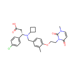 Cc1cc(CN(C2CCC2)[C@@H](CC(=O)O)c2ccc(Cl)cc2)ccc1OCCn1c(=O)ccn(C)c1=O ZINC000207212526