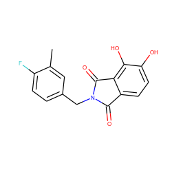 Cc1cc(CN2C(=O)c3ccc(O)c(O)c3C2=O)ccc1F ZINC000043019729