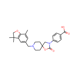 Cc1cc(CN2CCC3(CC2)CN(c2ccc(C(=O)O)cc2)C(=O)O3)cc2c1OCC2(C)C ZINC000169702648