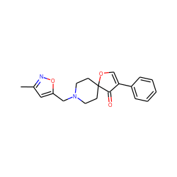 Cc1cc(CN2CCC3(CC2)OC=C(c2ccccc2)C3=O)on1 ZINC000026291297