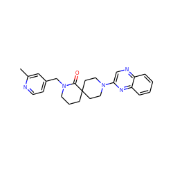 Cc1cc(CN2CCCC3(CCN(c4cnc5ccccc5n4)CC3)C2=O)ccn1 ZINC000096173105