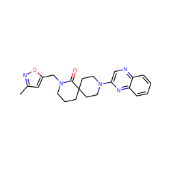 Cc1cc(CN2CCCC3(CCN(c4cnc5ccccc5n4)CC3)C2=O)on1 ZINC000096173143