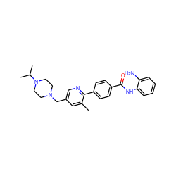 Cc1cc(CN2CCN(C(C)C)CC2)cnc1-c1ccc(C(=O)Nc2ccccc2N)cc1 ZINC000029042498