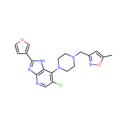 Cc1cc(CN2CCN(c3c(Cl)cnc4nc(-c5ccoc5)[nH]c34)CC2)no1 ZINC000095562112