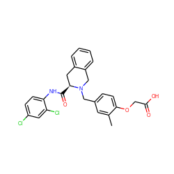 Cc1cc(CN2Cc3ccccc3C[C@@H]2C(=O)Nc2ccc(Cl)cc2Cl)ccc1OCC(=O)O ZINC000066100753