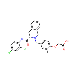 Cc1cc(CN2Cc3ccccc3C[C@H]2C(=O)Nc2ccc(Cl)cc2Cl)ccc1OCC(=O)O ZINC000066112736