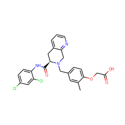 Cc1cc(CN2Cc3ncccc3C[C@@H]2C(=O)Nc2ccc(Cl)cc2Cl)ccc1OCC(=O)O ZINC000066099357