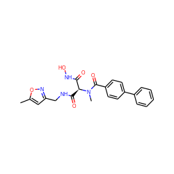 Cc1cc(CNC(=O)[C@@H](C(=O)NO)N(C)C(=O)c2ccc(-c3ccccc3)cc2)no1 ZINC000225154820