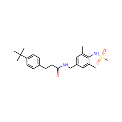 Cc1cc(CNC(=O)CCc2ccc(C(C)(C)C)cc2)cc(C)c1NS(C)(=O)=O ZINC000045349608