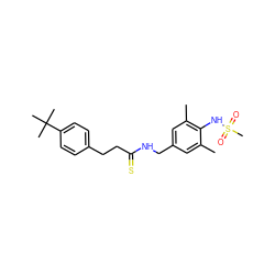 Cc1cc(CNC(=S)CCc2ccc(C(C)(C)C)cc2)cc(C)c1NS(C)(=O)=O ZINC000036485851