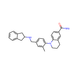 Cc1cc(CNC2Cc3ccccc3C2)ccc1N1CCCc2cc(C(N)=O)ccc21 ZINC000066251464