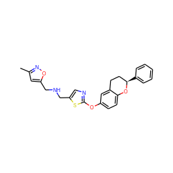 Cc1cc(CNCc2cnc(Oc3ccc4c(c3)CC[C@@H](c3ccccc3)O4)s2)on1 ZINC000145587480