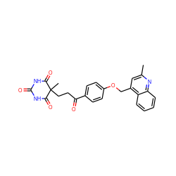 Cc1cc(COc2ccc(C(=O)CCC3(C)C(=O)NC(=O)NC3=O)cc2)c2ccccc2n1 ZINC000028892520