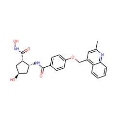 Cc1cc(COc2ccc(C(=O)N[C@@H]3C[C@@H](O)C[C@@H]3C(=O)NO)cc2)c2ccccc2n1 ZINC000029129474